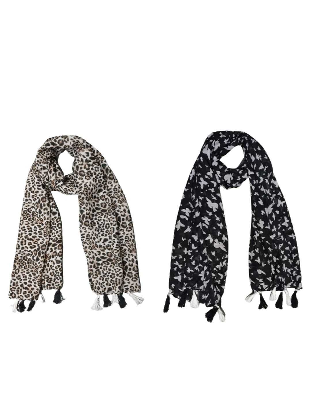poshampaa be desi women pack of 2 printed scarf with tasselled poshampaa be desi women pack of 2 printed scarf with tasselled