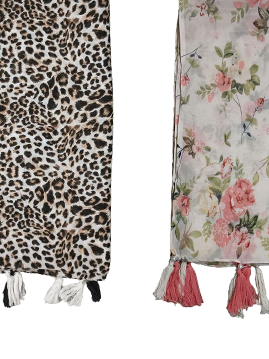 poshampaa be desi women pack of 2 printed scarf with tasselled border poshampaa be desi women pack of 2 printed scarf with tasselled border