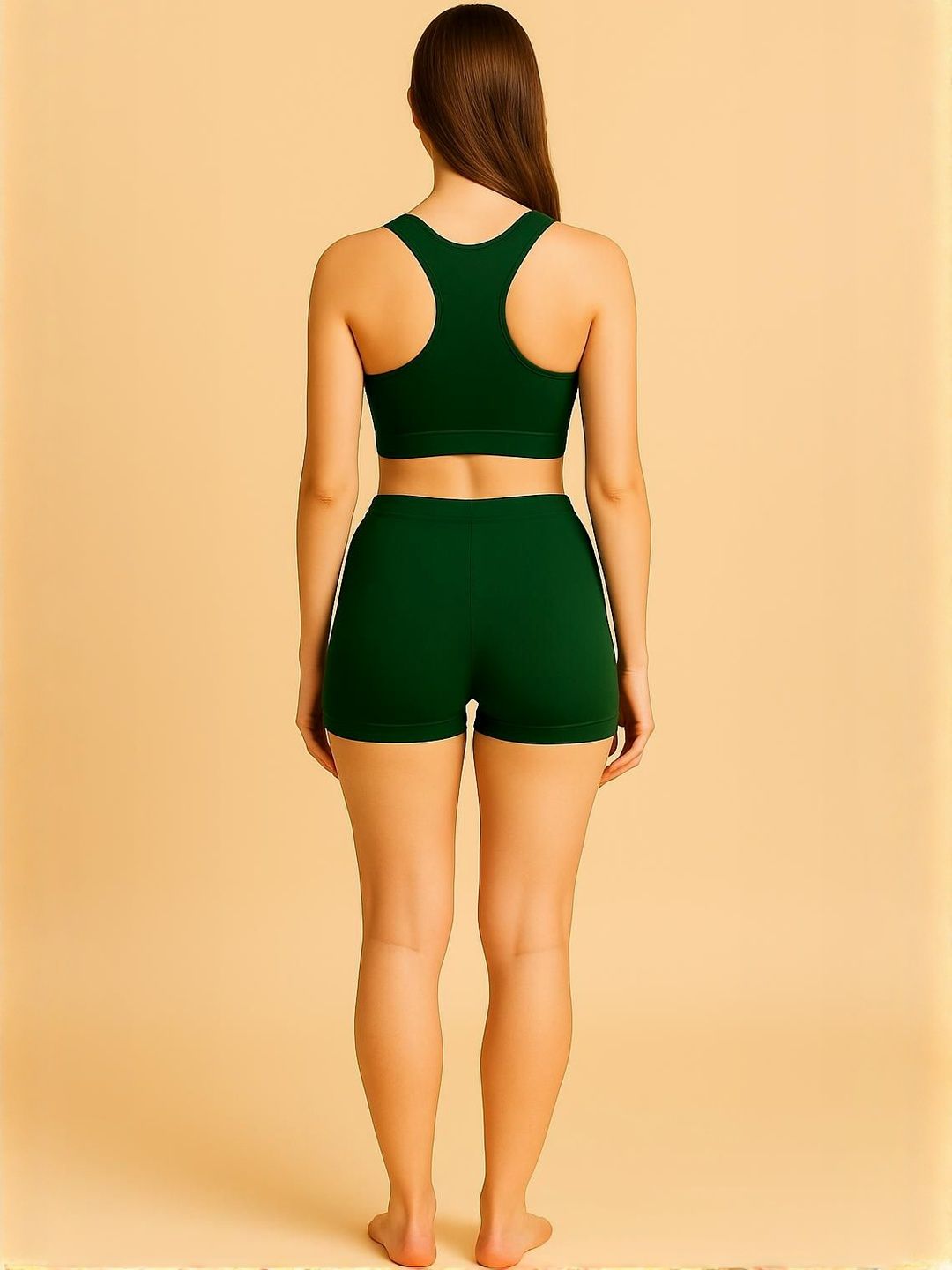 ullaspemium women olive slim fit cycling sports shorts