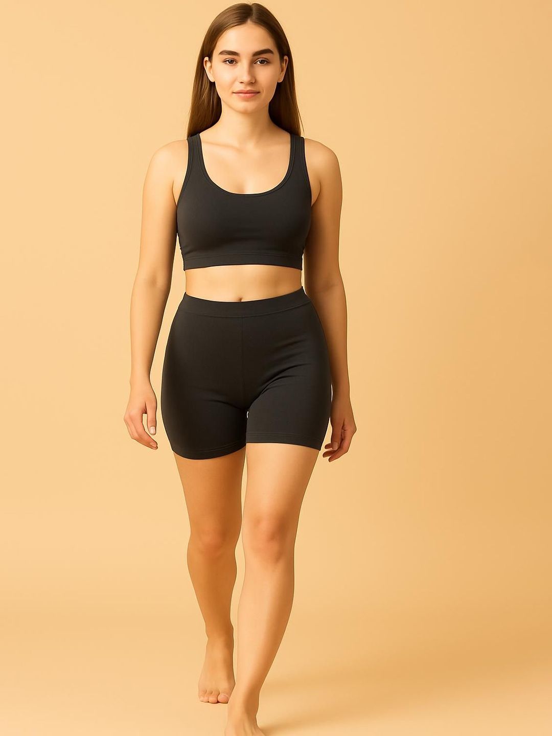 apraa & parma women slim fit cycling sports shorts