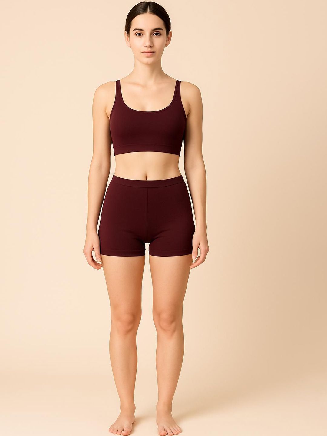 apraa & parma women mid rise slim fit cycling sports shorts