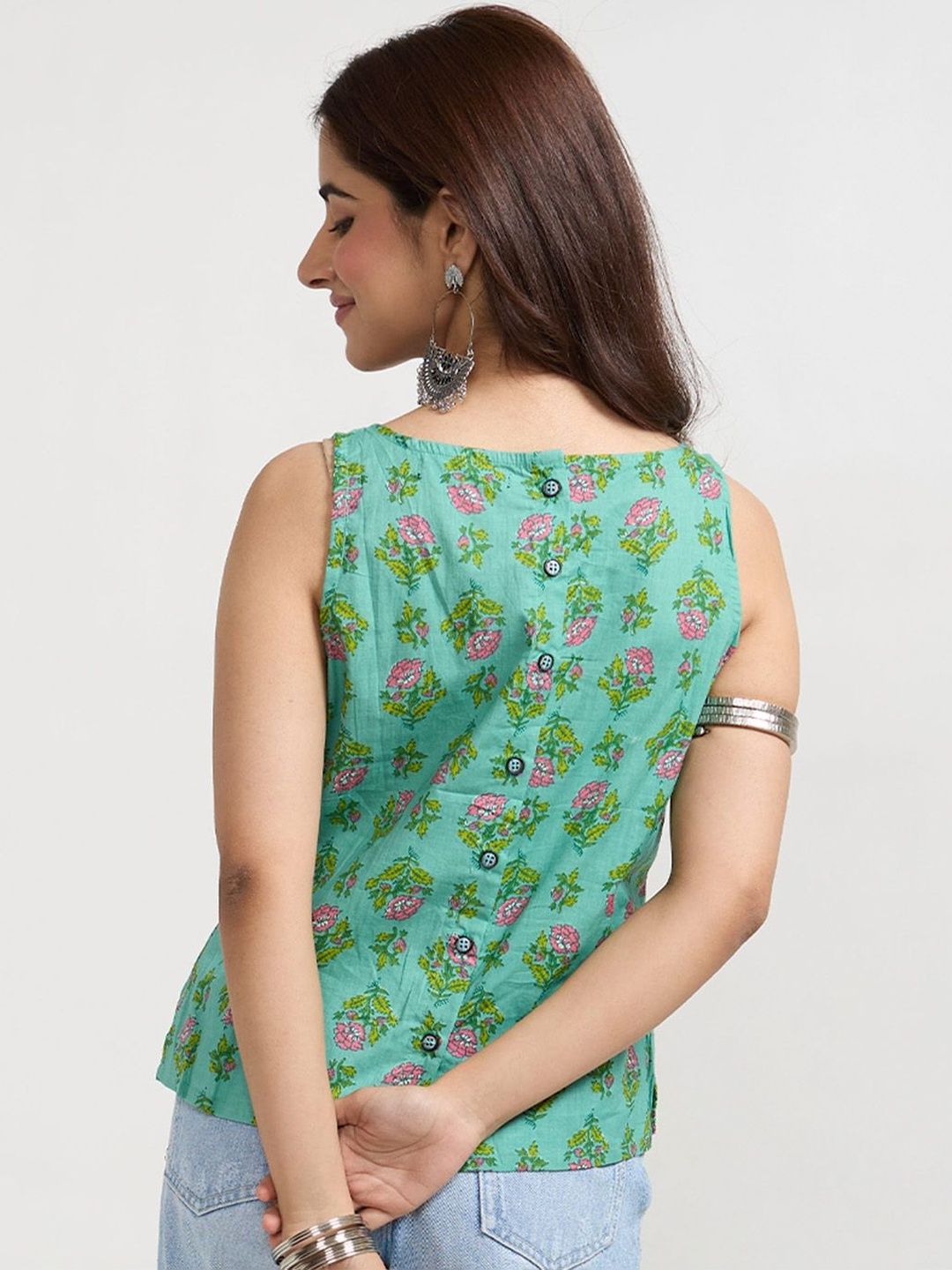 lovedky floral printed boat neck pure cotton kurti lovedky floral printed boat neck pure cotton kurti