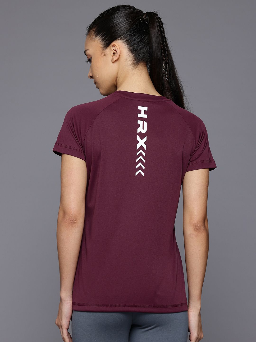 hrx by hrithik roshan brand logo printed rapid dry training t shirt