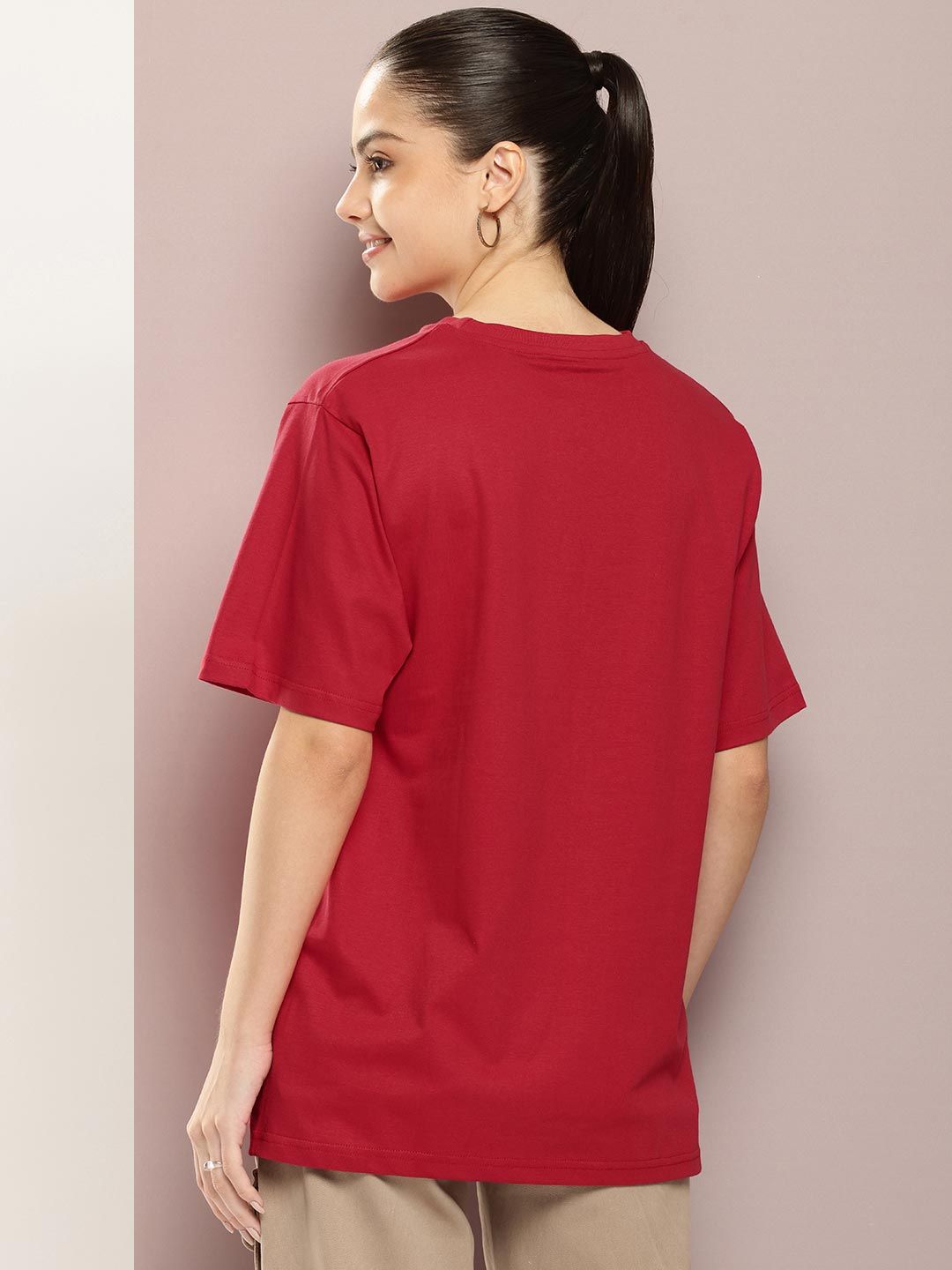 dillinger women graphic printed embossed oversized t shirt