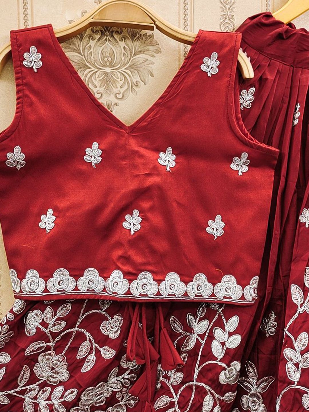 jovk design girls embroidered ready to wear lehenga & choli jovk design girls embroidered ready to wear lehenga & choli