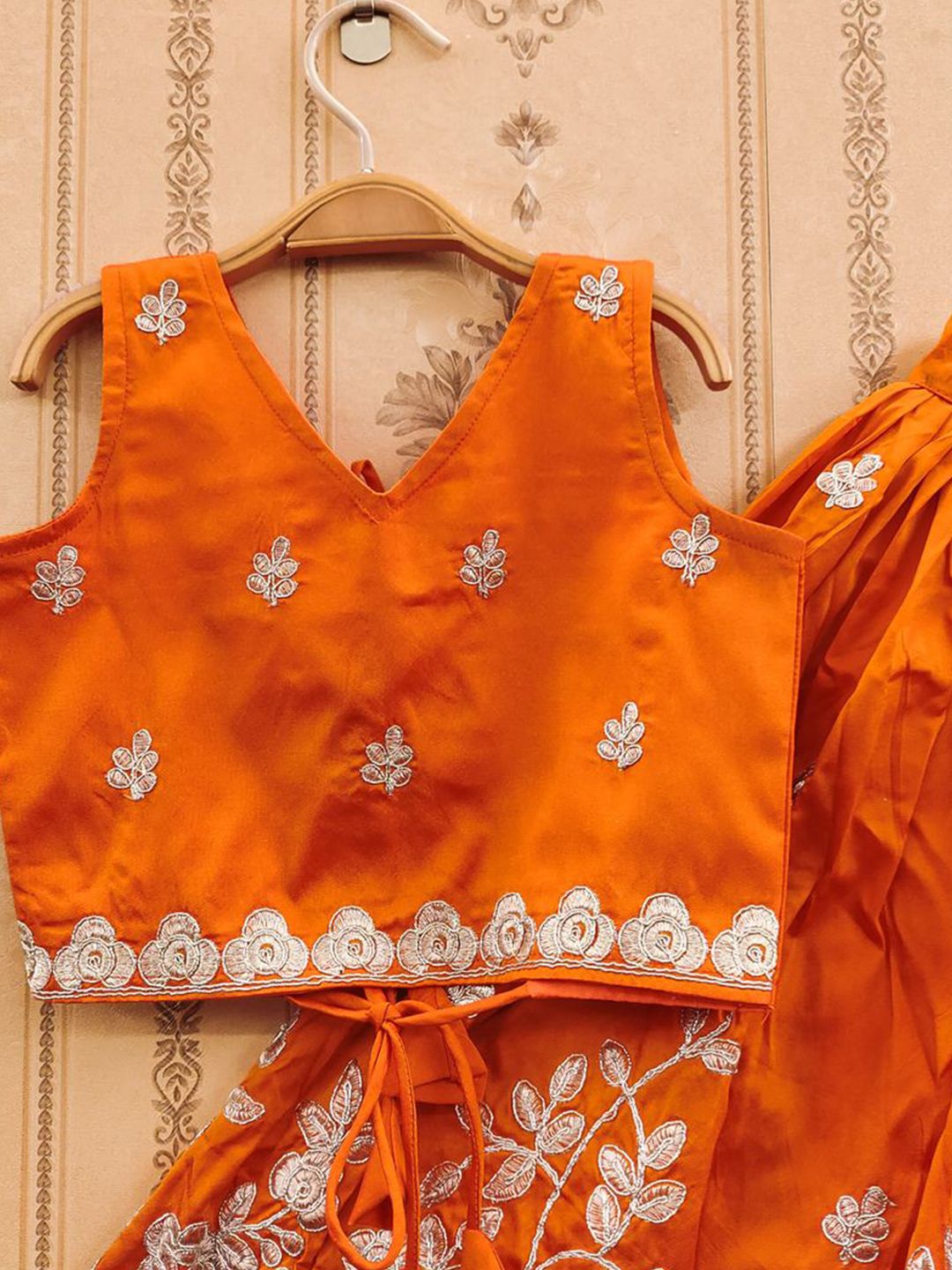jovk design girls embroidered ready to wear lehenga & choli jovk design girls embroidered ready to wear lehenga & choli