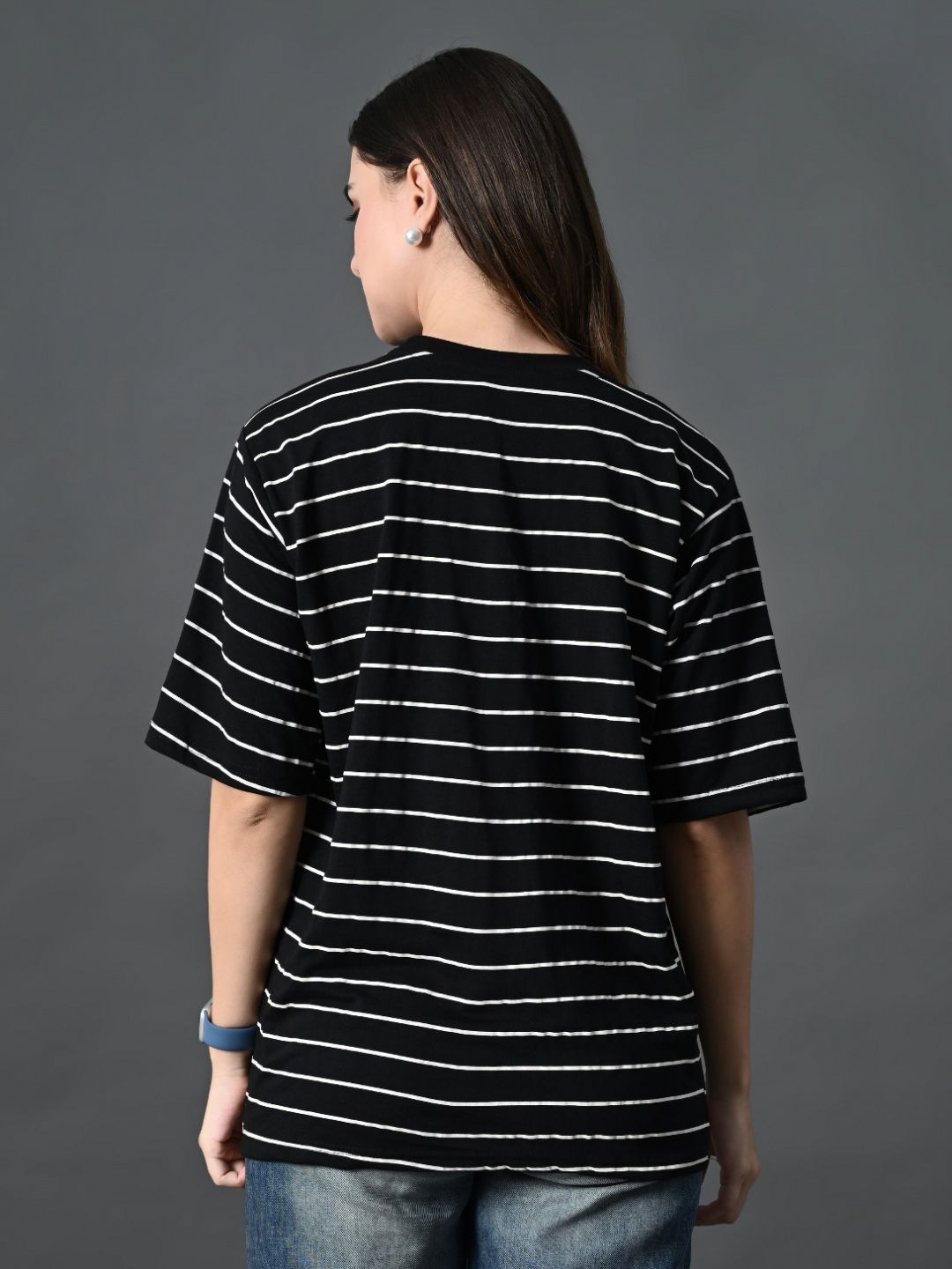 corsica women bio finish striped round neck cotton relaxed fit t shirt